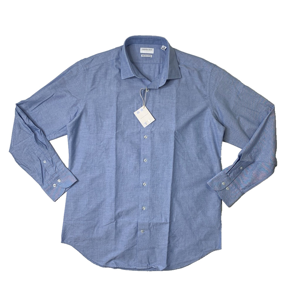 Lorenzo Uomo Shirt Mens 16.5 Candy Blue The Liam Fit Button Up Long Sleeve Dress
